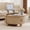 Natural, variant on YOCWO Lift Top Coffee Table with Sliding Door and Round Leg, Fluted Round Coffee Table with Hidden Compartments Storage for Living Room, Natural