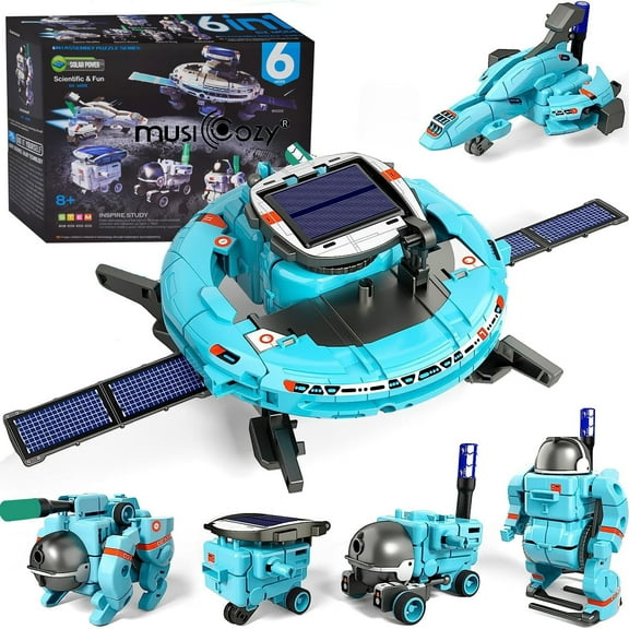 MUSICOZY  6-in-1 Building Science STEM Kits，STEM Projects for Kids Ages 8-12 12-16, Solar Robot Kit Space Toys Birthday Gifts for 8 9 10 11 12 13 14 15 16 Year Old, Boys Girls
