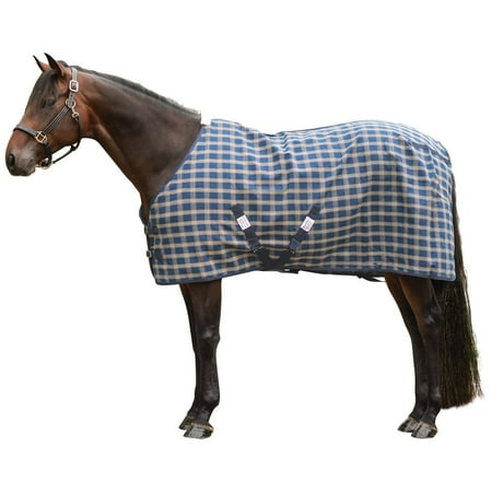 Dura-Tech Ripstop Poly Plaid Horse Stable Sheet | Navy/Tan Plaid | Size 68