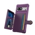 thumbnail image 4 of Allytech Rugged Case for Google Pixel 8 Support Magnetic Car Mount, Premium PU Leather Flip Card Cash Holder Pocket Shockproof Anti-Fall Back Case for Google Pixel 8 - Purple, 4 of 7