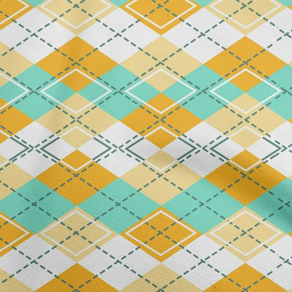 oneOone Cotton Poplin Dusty Teal Green Fabric Check Fabric For Sewing Printed Craft Fabric By The Yard 56 Inch Wide