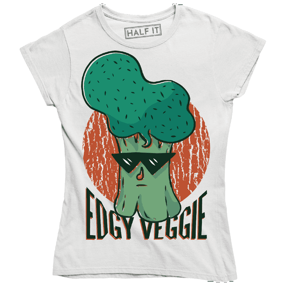 Edgy Veggie Funny Cute Cool Rebel Brocoli Vegetable Women's T-Shirt