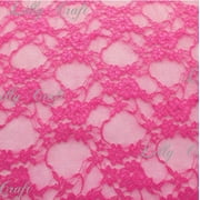 Neon Fuchsia Giselle STRETCH Lace 58 Inch Fabric 5 Yard Bold