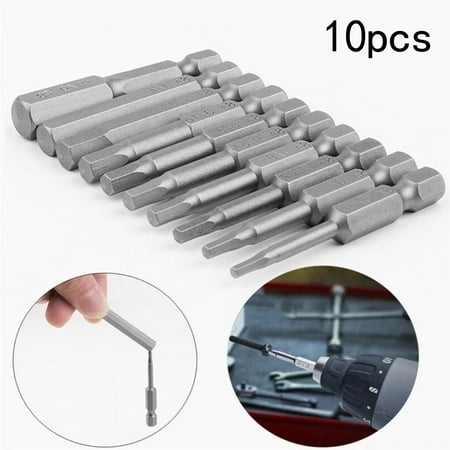 

10PCS Magnetic Hexagon Screwdriver Bit S2 Steel 1/4 Inch Metric 50mm H1.5-12