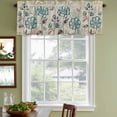 thumbnail image 4 of Blue Tulip Valances for Windows, Decorative Rod Pocket Window Valance Curtains, Vintage Flowers Leaves Butterfly Khaki Rustic Short Curtain Drapes for Kitchen/Living Room, 2 Panels, 60" W x 18" L, 4 of 8