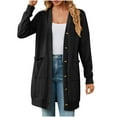thumbnail image 1 of Yuyuzo Womens Cardigans Long Sleeve Button down Open Front Solid Color Outwear Jackets Coat with Pockets, 1 of 5