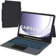 Folio Touch Keyboard Case for Samsung Galaxy Tab A9+/A11+ 11 inch - Slim Wireless Smart Touch Trackpad Keyboard Folio Tablet Cover - Backlit Keyboard with Kickstand for Tab A9 Plus 11" 2023 Black