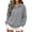 Gray, variant on Women's Waffle Knit Henley Top Lapel Half Button Drop Shoulder Long Sleeve Pullover with Side Pockets Casual Fall Solid Blouse