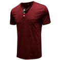 thumbnail image 5 of Hanerdun Men Casual T-Shirts Male Solid Color Short Sleeve T-Shirt Red XL, 5 of 5