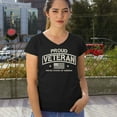 thumbnail image 4 of Proud Veteran Women's V-Neck T-shirt Veteran's Day Military Honor US Flag Army Air Force RED Friday American Patriot Tee, 4 of 7