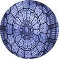 thumbnail image 1 of Ahgly Company Machine Washable Indoor Round Transitional Blue Area Rugs, 3' Round, 1 of 7