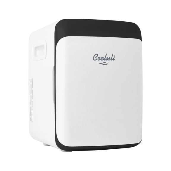 Cooluli Classic White 10 Liter Compact Portable Cooler Warmer Mini Fridge for Bedroom, Office, Dorm, Car - Great for Skincare & Cosmetics (110-240V/12V)