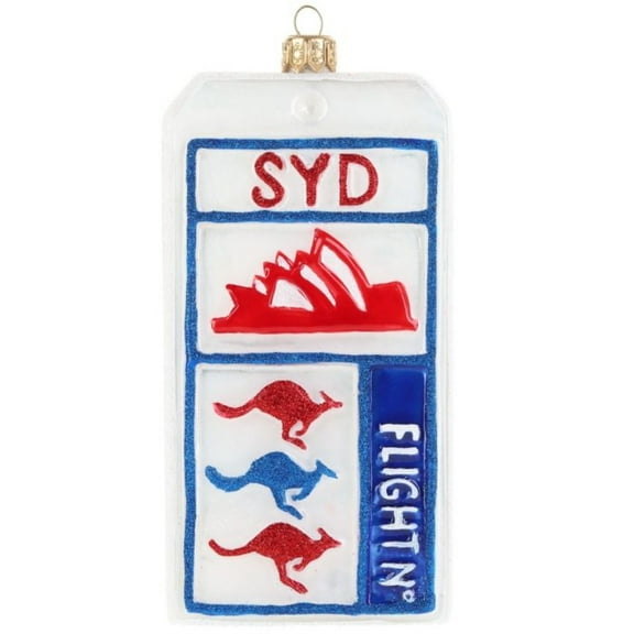 Joy to the World Sydney, Australia Luggage Tag Polish Glass Ornament