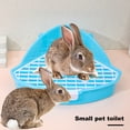 thumbnail image 3 of ievspot Small Pet Toilet High Fence, Hollow Platform,Rabbit Litter Pan Animal Potty Trainer Bunnies Corner Toilet Box,Ferret Hamster Dragon Cat Guinea, 3 of 8