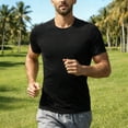 thumbnail image 2 of Ecqkame Mens Athletic T-Shirts Quick Dry Printed Short Sleeve Crew Neck Shirt Workout Outdoor Sports Joggers Breathable Tee Tops Black XXXXL, 2 of 5