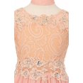 thumbnail image 3 of Big Girls' Sleeveless Rhinestone Lace Peekaboo Waist Pageant Flower Girl Dress Royal 16 (C50C10), 3 of 5