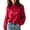 #0210-Red, variant on Zip Up Sweaters for Women Long Sleeve Chunky Knit Sweater Jackets Cropped Cardigans Outerwear Coats with Pockets