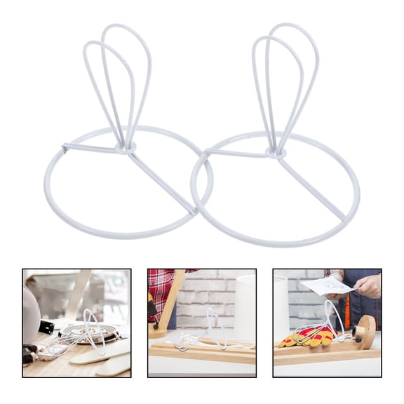 yuehuaidai 2 Pcs Lighting Accessories Lampshades Lamp Shade Adapter Lamp Harp Wireless White 9.00X8.00X8.00CM