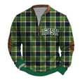 thumbnail image 1 of Penkiiy Haut Imprimé pour la Saint-Patrick Demi-Zip Manches Longues Col Rond Multicolore, 1 of 3