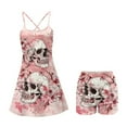 thumbnail image 5 of Yuyamidu Skull Women Tennis Dress Pink Cherry Blossom Casual Athletic Outfit Built in Shorts with Pocket Dresses Size M Womens Mini Golf Spaghetti Strap Dress for Summer, 5 of 7