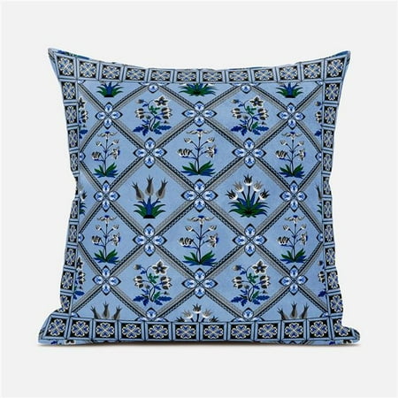 

Amrita Sen Designs CAPL1058FSDS-ZP-16x16 16 x 16 in. Mughal Art Suede Zippered Pillow with Insert - Sky Blue Green & White