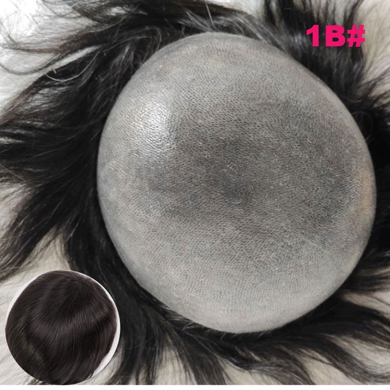 Men Wigs Human Hair Toupee Thin Skin Pu Male Wig Hair Prosthesis Men