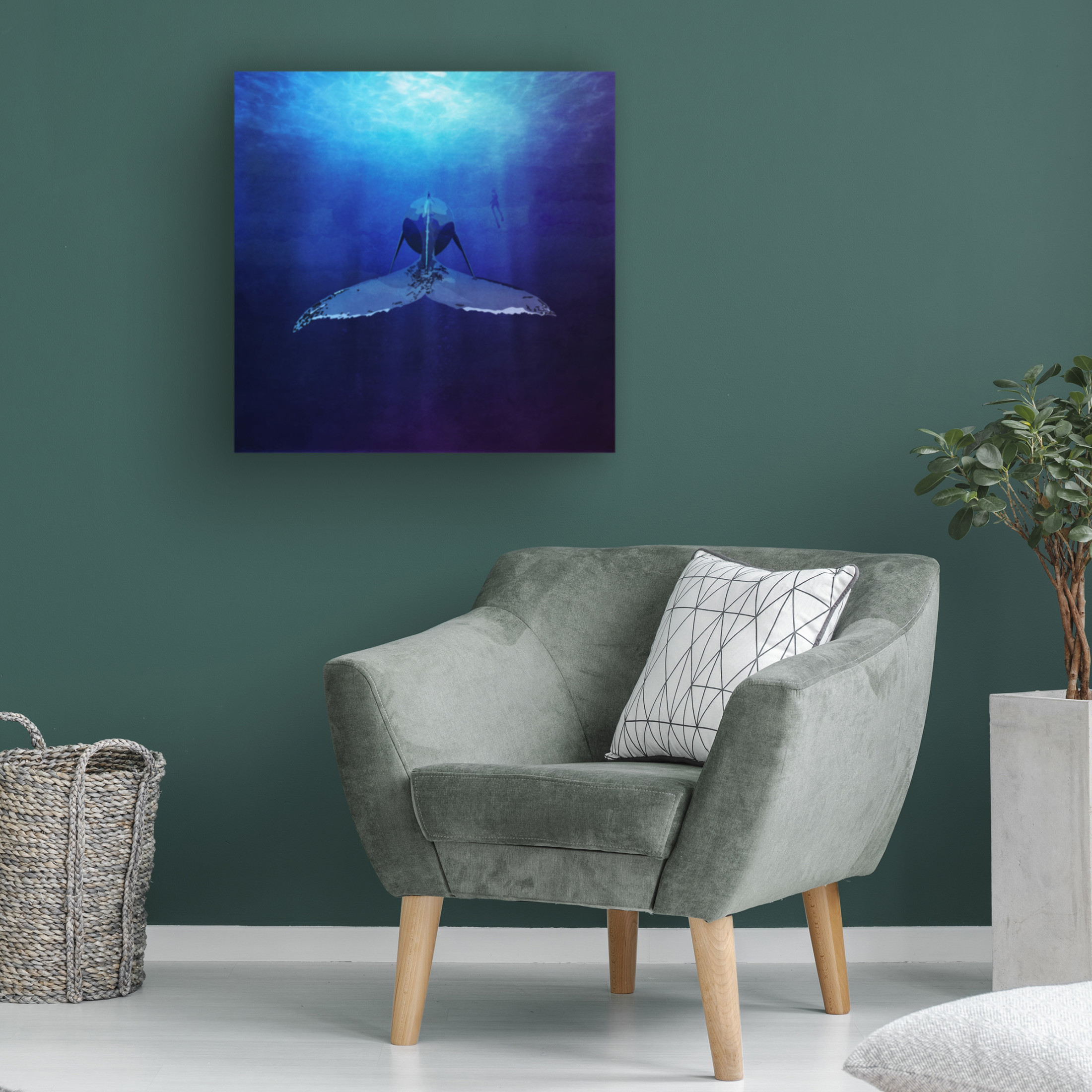 Trademark Fine Art Emel Tunaboylu Whale Canvas Wall Art