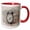 Red/White, variant on 3drose, Image of Watercolor Blue Alarm Clock Art, 11oz Two-tone Red Mug
