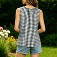thumbnail image 5 of BUIGTTKLOP Tank Tops for Women Plaid Sleeveless Tops Crewneck Side Split Loose Fitted Going out Tops, 5 of 7