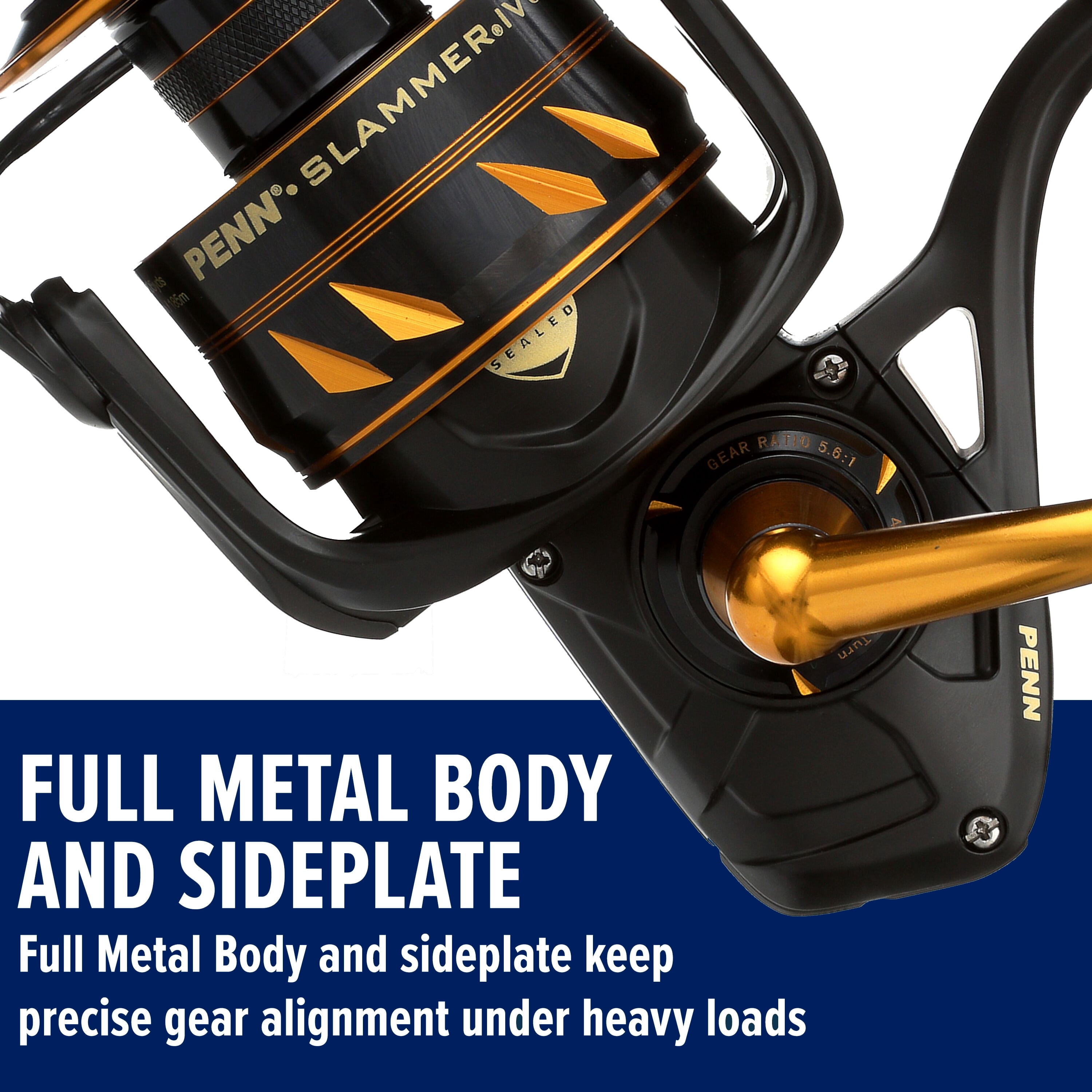 PENN Slammer IV Spinning Reel, Size 10500, IPX6 Sealed, CNC Gear