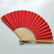 Just Clearance 23cm Hand Held Fan Foldable Fan Summer Double Side Solid Color Decorative