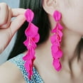 thumbnail image 5 of Twinkseal Rose Petal Long Earrings Bohemia Style Tassel Petal Dangle Earrings Acrylic Long Flower Stud Earrings for Fashionable Jewelry Accessories Gift Acrylic, 5 of 8