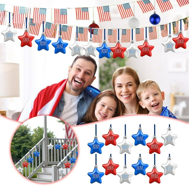 Independence Day Printed Five Pointed Star Pendant Indoor And Outdoor Decoration Party Venue Layout Props