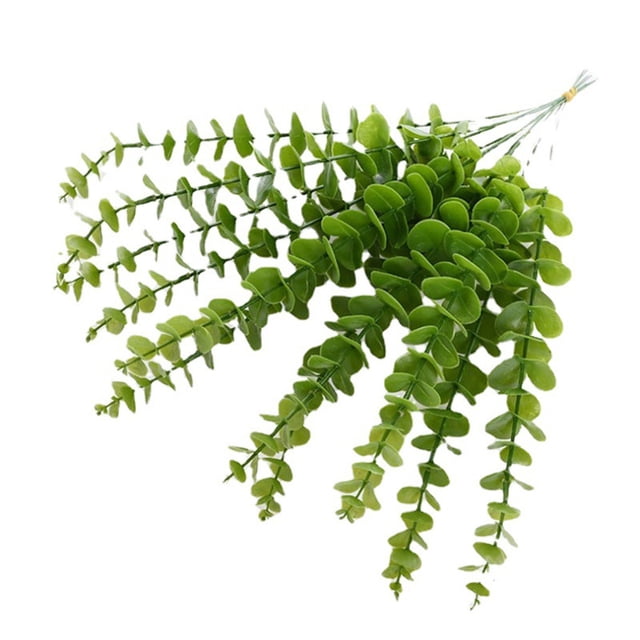 Monstrate 10 Uds. De tallos artificiales, hojas de eucalipto, ramo de plantas, accesorios para interiores, rama falsa, Navidad, boda, fiesta, Decoración Verde