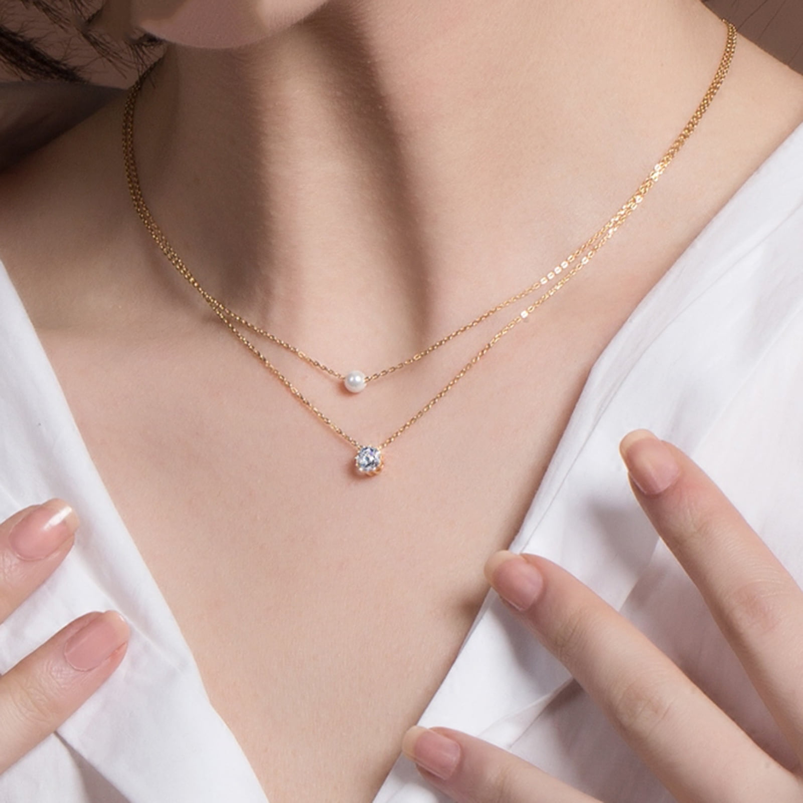 Classic Minimalist Necklace, Big Baroque Pearl Pendant Minimalist Neck –  Lovecrushjewelry
