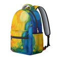 thumbnail image 2 of Pink and Yellow Tie Dye Pattern Backpack for School, Cute School Bag with Adjustable Shoulder Straps and Padded Back, 15.3"x11"x7.1", 2 of 5