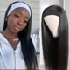 thumbnail image 1 of Headband Wig Human Hair 14 Inch Straight Headband Wigs for Black Women Glueless, 1 of 5