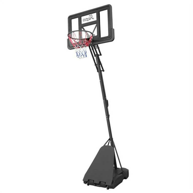 Basketball Hoop, Height Adjustable Pole with Roller Base, Black, 1