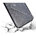 thumbnail image 4 of for iPhone 11 Bling Case, Glitter Diamond Sequins Case Small Credit Card Cash Holder Wallet Case with Shiny Crossbody Chain Hard PC Back Protective Girly Stand Case Black, 4 of 14