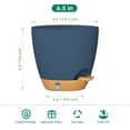 thumbnail image 3 of FIASON 5 Pack 6 Inch Self Watering Plant Pots, Blue with Brown Base, with Watering Lip, Drainage Holes & Removable Saucer, for Indoor Outdoor Garden House Plants, 3 of 13