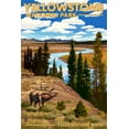 thumbnail image 3 of Yellowstone National Park, Wyoming, Yellowstone River and Elk (100% Cotton Canvas Reusable Tote Bag), 3 of 3
