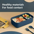 thumbnail image 5 of Bento Lunch Box 1100ML | 2-Compartment Leakproof Adult Food Container - Reusable Microwave & Dishwasher Safe Meal Prep Box | Built-In Spoon & Fork | PP Material | Navy/Green | 8.46x4.92x3.15in |, 5 of 7