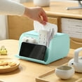 thumbnail image 6 of Multifunctional Rectangular Tissue Holder Cover Case Facial Tissue Paper Box Napkins Dispenser Container Stylish Remote Control Desk Storage for Living Room Bedroom Dressers Home Office, 6 of 6