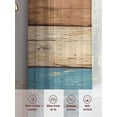 thumbnail image 6 of Farmhouse Light Blue Brown Sheer Curtains 72 Inch Length 2 Panels Set, Vintage Wooden Striped Voile Window Treatment Rod Pocket Curtains Sheers Drapes for Bedroom/Living Room/Kitchen 52"x72"x2, 6 of 7
