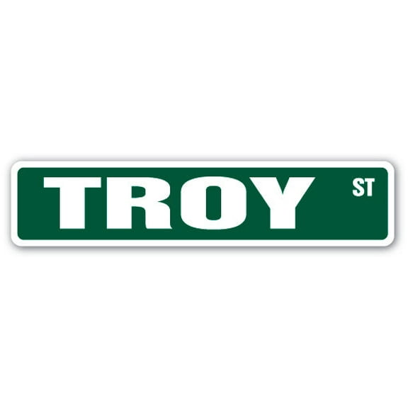 TROY Street Sign Childrens Name Room Sign | Indoor/Outdoor |  18" Wide
