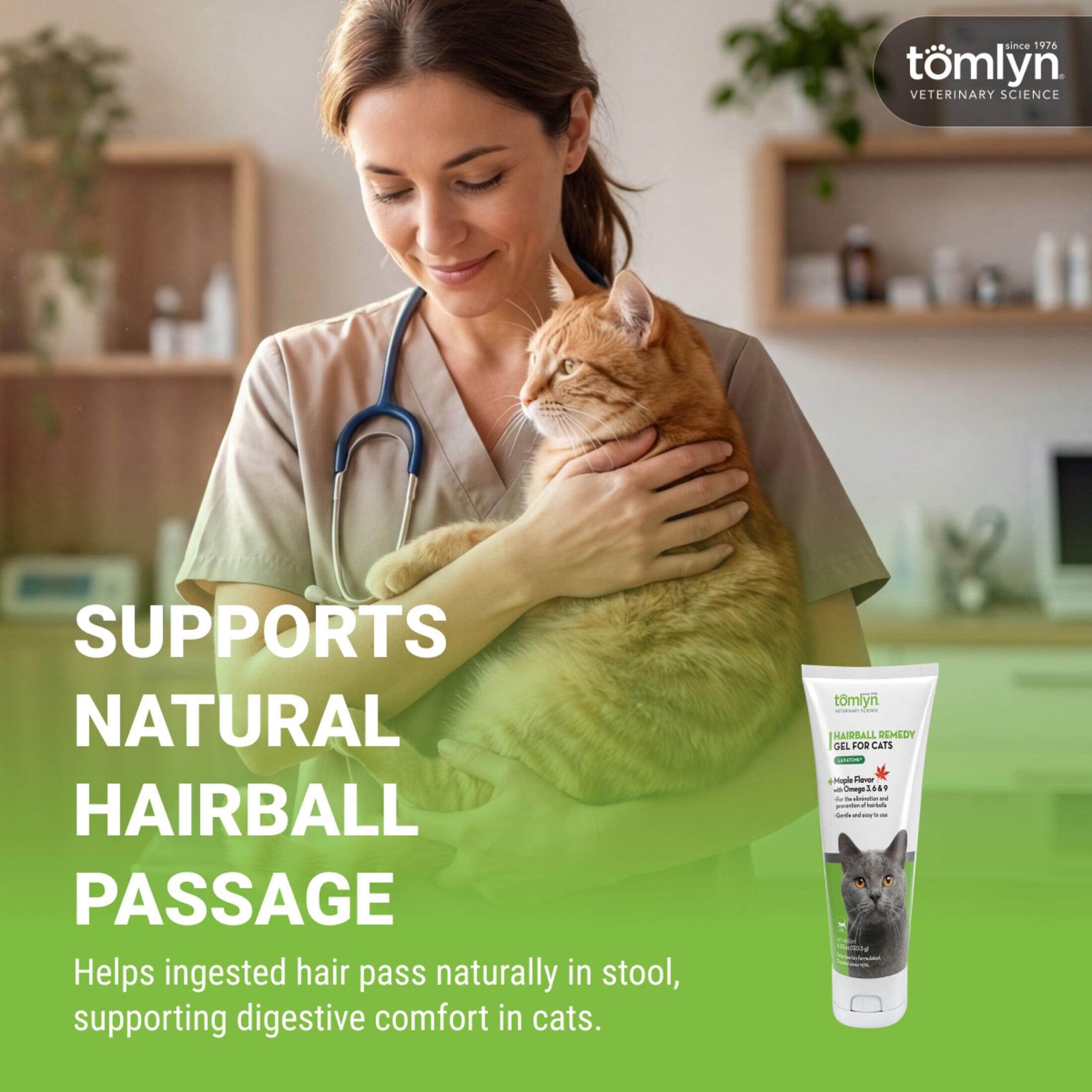 Tomlyn Laxatone Maple Flavored Hairball Remedy Gel for Cats and Kittens, Hairball Gel for Cats to Help Prevent Hairballs and Promote Healthy Digestion, 4.25oz.