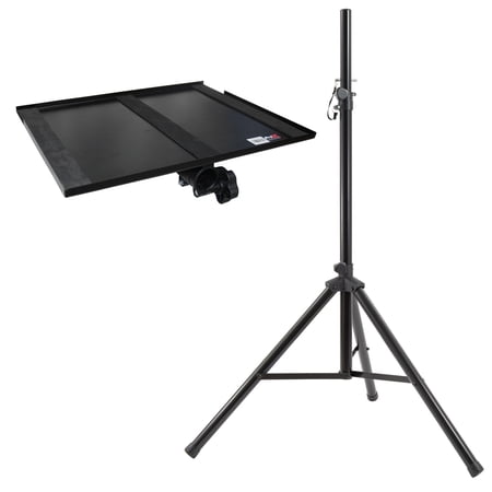 Laptop or Projector Tray Holder for 1 3/8" Pole with Gemini Tripod Speaker Stand Package