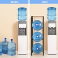 thumbnail image 4 of 3-Tier Heavy-Duty 5-Gallon Water Bottle Rack with Top Shelf for Home, Office, and Kitchen， Brown, 4 of 5