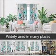 thumbnail image 2 of Teal Floral Window Curtain Turquoise Flower Farmhouse Rustic Country Aqua Blue Daisy Butterfly Living Room Bedroom Rod Pocket Drapes Treatment Fabric 1 Pair Home Decor, 42" W x 63" L, Vintage, 2 of 4