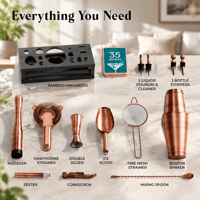 Mixology Bartender Kit Bar Set | 16-piece Cocktail Shaker Martini ...